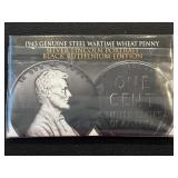 1943 Lincoln Cent Silver Lincoln Portrait Black Ruthenium Edition