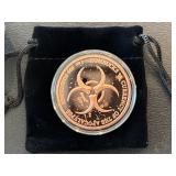 1 Ounce .999 Fine Copper Round Zombucks