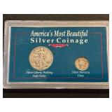 Silver Half Dollar and Dime