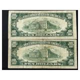 1950 Green Seal $10 Dollar Federal Reserve Notes