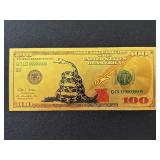24K Gold Foil $100 Dollar Note Don