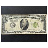 1928 B Green Seal $10 Dollar Federal Reserve Note