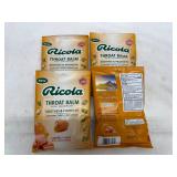 SSS. 4x 32 Wrapped Drops Ricola Throat Balm-Carmel