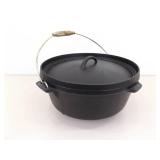 Vintage Cast Iron 12" Lidded and Footed Campfire Dutch Oven