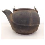 Vintage Cast Iron Lidded Wood Stove/Campfire Tea Kettle (Needs a Lye Bath)
