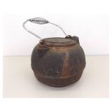 Vintage Cast Iron Lidded Wood Stove/Campfire Tea Kettle (Needs a Lye Bath)