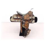 2 Collectible Miniature Leather Saddles (**Display Stand NOT included**)