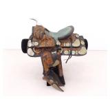 2 Collectible Miniature Leather Saddles (**Display Stand NOT included**)