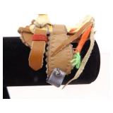 2 Collectible Miniature Leather Saddles (**Display Stand NOT included**)
