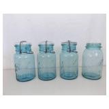 Lot of 9 Antique Ball Mason Jars, Some w/Lids