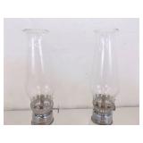 Lot of Various Vintage Glass Oil Lamps