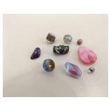 Lot of Semi Precious etc. Stone Pendants, Fossils, etc.