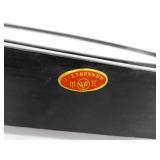 Vintage 9.75" Tall Asian Balsa Wood Carving Temple Scene in Glass