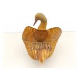13" Vintage Hand Woven Goose Basket