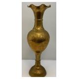 24" Tall Ornate Brass Vase