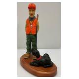 DAVE CONSTANTINE Hunter With Dog Sculpture 9" x 12 1/4"
