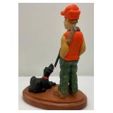 DAVE CONSTANTINE Hunter With Dog Sculpture 9" x 12 1/4"