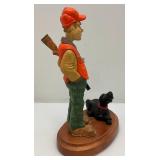 DAVE CONSTANTINE Hunter With Dog Sculpture 9" x 12 1/4"