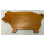 Three Vintage Multi Sized Wooden Pig Cutting Boards/Wall Décor 6 1/2" x 11 1/2",  7 1/2" x 13", 9" x 18 1/2"