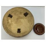 Antique Large Brown Stoneware Crock With Lid