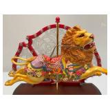 RARE Vintage ENESCO Midway Majesty "King Of Beasts" Lion, Light Up Carousel Music Box (NEW IN BOX)
