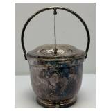 Mid-Century POOLE Brand Silverplated Ice Bucket 9" x 11 1/2"