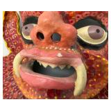 Very Old Oriental Paper Mache Mask (Some Broken Pieces)