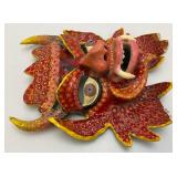 Very Old Oriental Paper Mache Mask (Some Broken Pieces)