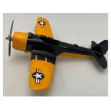 Vintage Hubley Kiddie Toy Airplane With Foilding Wings 10" x 11 1/2" (Very Nice Condition)