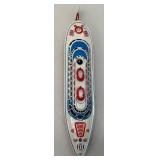 Vintage 10 1/4" Tin Litho Ship H.S.S. REX Mfz Wind Up Toy Model Original Box Made In Western Germany (NEW OLD STOCK)