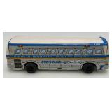 Vintage tin Litho Toy Vehicles Including Greyhound Bus, Lipor Safty Patrol And More