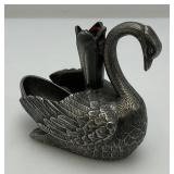 VERY RARE Heavy Metal Ink Well With Pen Holder 3" x 3 3/4"