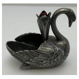 VERY RARE Heavy Metal Ink Well With Pen Holder 3" x 3 3/4"