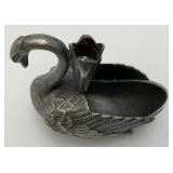 VERY RARE Heavy Metal Ink Well With Pen Holder 3" x 3 3/4"