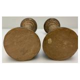 Group Of RARE Vintage Hecho Mexico Pottery Candle Holders 12"