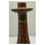 Group Of RARE Vintage Hecho Mexico Pottery Candle Holders 12"