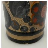 Hand Painted Tonala Pottery Jar/Lid 6" Tall Marked Mexico On Bottom