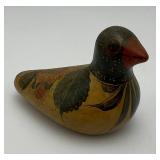 Hand Painted Tonala Pottery Mexican Folk Art Duck  Marked Mexico On Bottom 2 1/4" x 2 1/2" x 4"