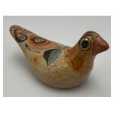 Hand Painted Tonala Pottery Mexican Folk Art Duck 2 1/4" x 2 1/4" x 4 3/4"