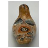 Hand Painted Tonala Pottery Mexican Folk Art Duck 2 1/4" x 2 1/4" x 4 3/4"
