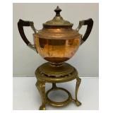 Misc. Vintage Items Including Jim Beam Decantor, Heavy Brass Soup pot, Oriental Silk Butterfly Painting And More