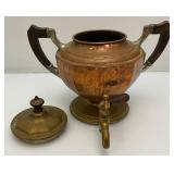 Misc. Vintage Items Including Jim Beam Decantor, Heavy Brass Soup pot, Oriental Silk Butterfly Painting And More