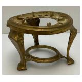 Misc. Vintage Items Including Jim Beam Decantor, Heavy Brass Soup pot, Oriental Silk Butterfly Painting And More