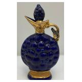 Misc. Vintage Items Including Jim Beam Decantor, Heavy Brass Soup pot, Oriental Silk Butterfly Painting And More