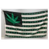 Two 3" x 5" Nylon Flags 1= Minnesota Flag (Faded) 1= Weed Flag (Has Hole) Pink Flamingo