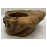 Misc. Vintage Oriental Collectibles Including Laquered Egg Trinket Dish, Wooden Buddha And More