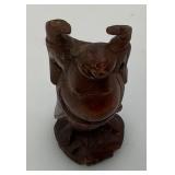 Misc. Vintage Oriental Collectibles Including Laquered Egg Trinket Dish, Wooden Buddha And More