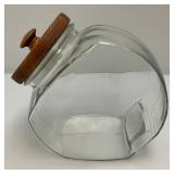 Misc. Vintage Wooden Items including Glass Candy/Cookie Jar And More