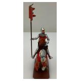 Two CHARLES C. STADDEN Hand Painted Heavy Metal Knights Including Sir John Codrington And Messire Ribeaumont 6" With Original Box