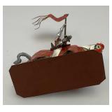 Two CHARLES C. STADDEN Hand Painted Heavy Metal Knights Including Sir John Codrington And Messire Ribeaumont 6" With Original Box